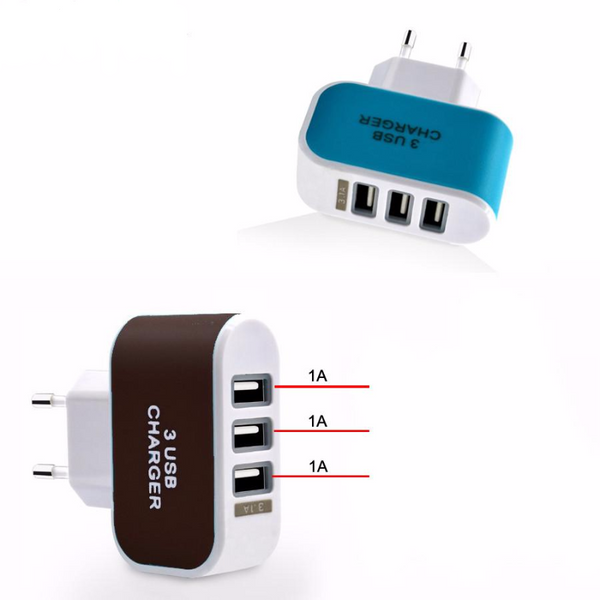 3 Ports Multiple Wall USB Smart Charger Adapter
