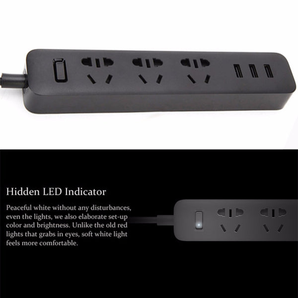 Mini Power Strip with 3 Sockets and USB Adapters