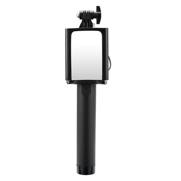 Wired Handheld Selfie Stick Monopod With Mirror